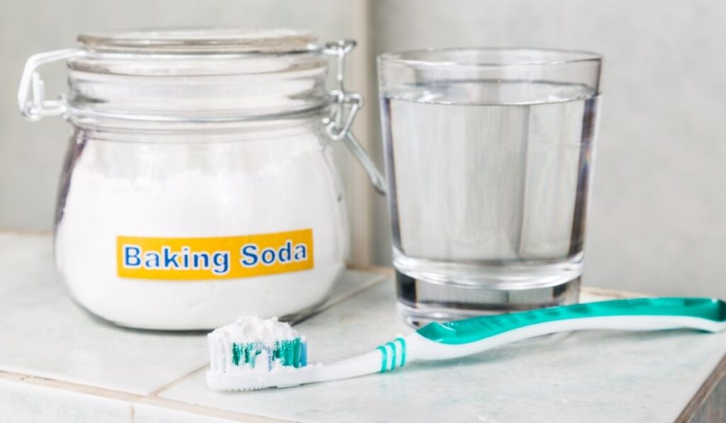 Baking soda used to brighten teeth and remove plague from gums
