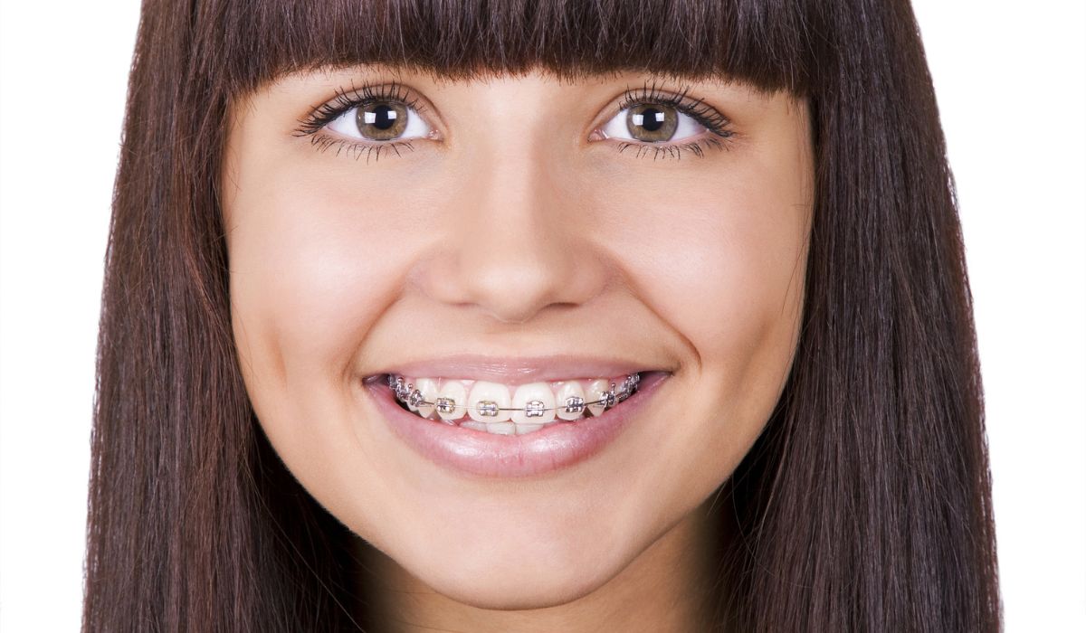 Happy teen with braces