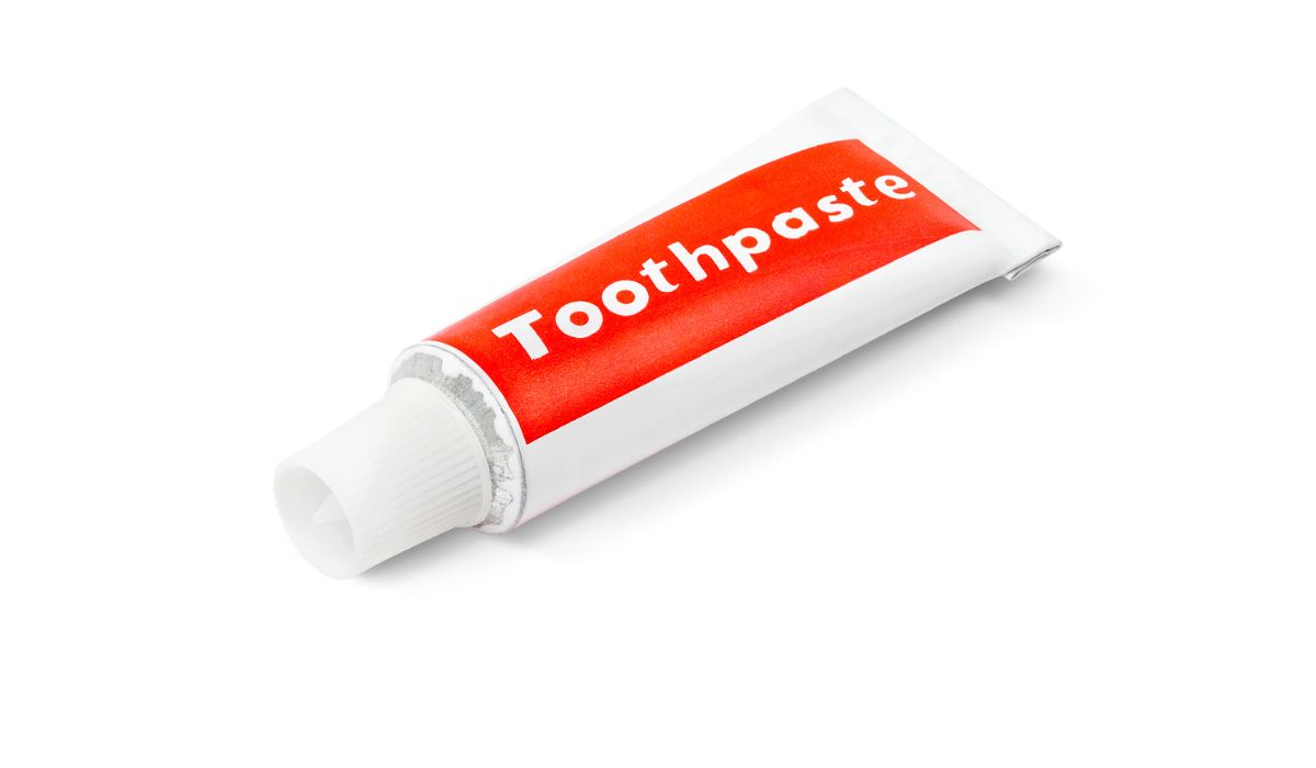 Toothpaste tube isolated on white background