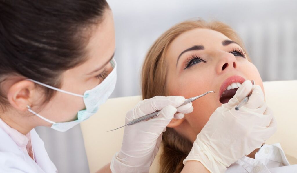 Young woman having dental checkup